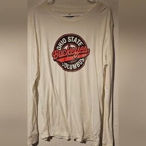 Top of the World Ohio State Buckeyes Long Sleeve Tee - Cream and Red